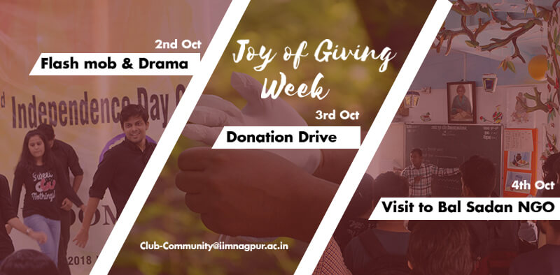 In the true spirit of giving, let’s celebrate ‘Joy of Giving week’ from Oct 2