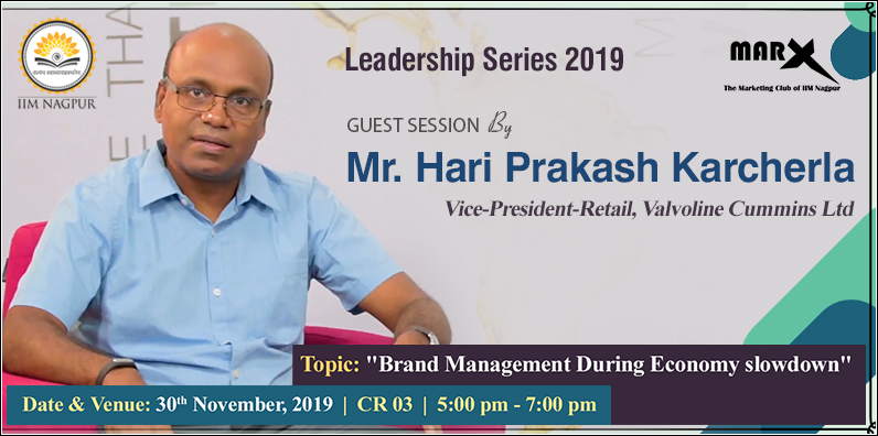 Guest Session: Mr Hari Prakash Karcherla, Valvoline Cummins Ltd