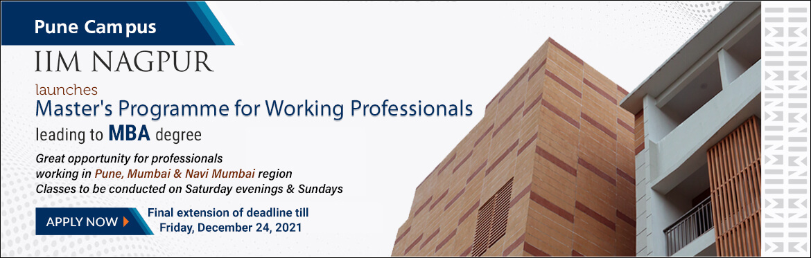 Admissions Open for MBA for Working Professionals Pune Campus