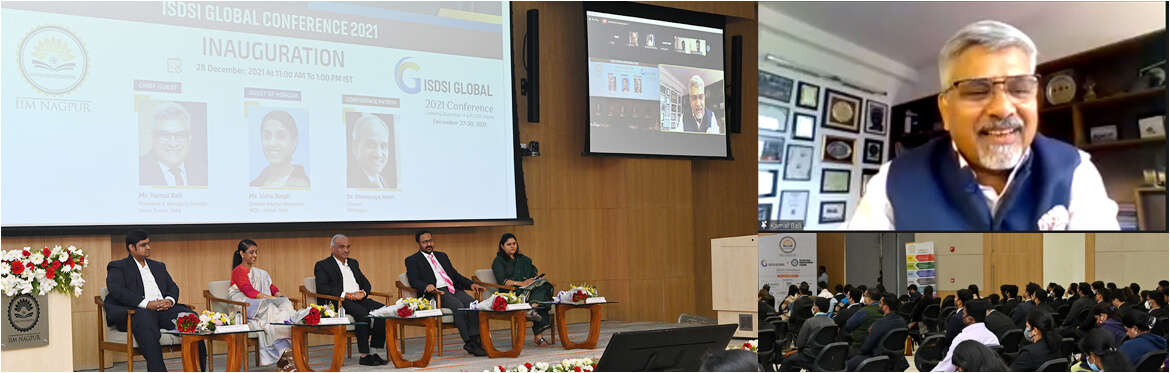 Inauguration of ISDSI-G 2021 Coference – Shri. Kamal Bali, President & MD, Volvo India, Ms. Usha Singh Director (HR) MOIL Ltd, India along with Dr. Bhimaraya Metri, Director, IIM Nagpur