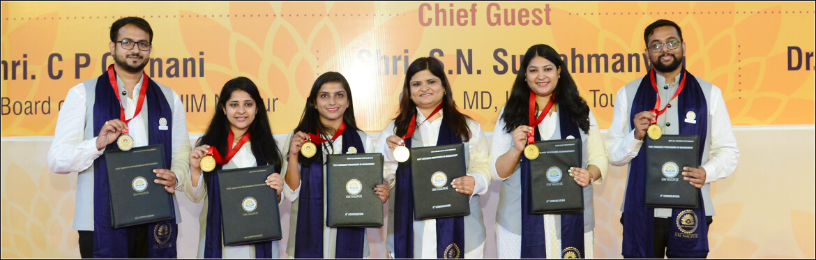 Gold Medal for Best scholastic and best all-round performance awards, instituted by IIM Nagpur, were given to six students, 2 each from 3 batches, during the convocation ceremony