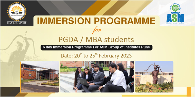 Short-term immersion program for ASM MBA students at IIM NAGPUR from February 20 to 25